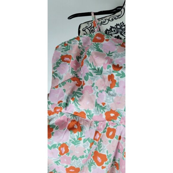 FREE ASSEMBLY Pink Floral Sleeves A-line Cotton Button Dress Sz XL - Picture 4 of 16